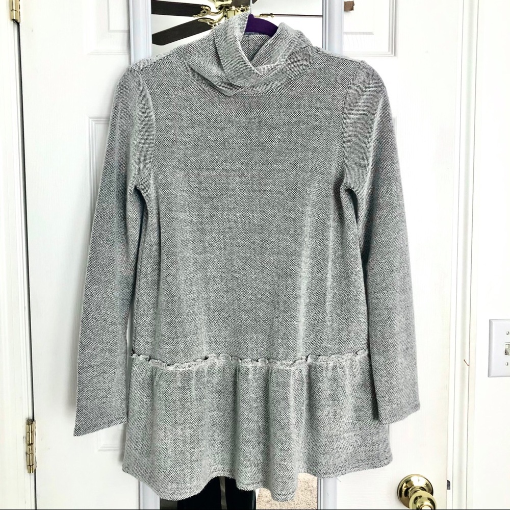 Anthropologie Black and White Peplum Sweater